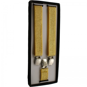 Boys Sparkly Gold Adjustable Braces + Gift Box
